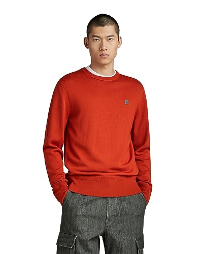 G-STAR RAW Herren Premium Core Knitted Pullover, Orange (rooibos tea D21931-B692-G052), L von G-STAR RAW