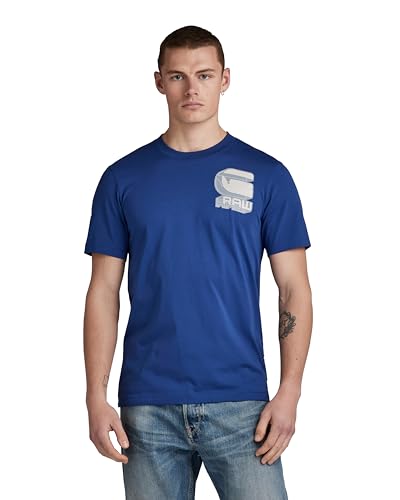 G-STAR RAW Herren Shadow Graphic Slim T-Shirt, Blau (ballpen blue D23901-336-1822), XXL von G-STAR RAW