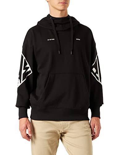 G-STAR RAW Herren Sleeve Graphics Oversized Hoodie, Schwarz (dk black D22321-A613-6484), L von G-STAR RAW