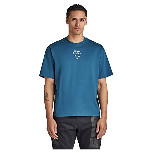 G-STAR RAW Herren Stencil Center Graphic Boxy T-Shirt, Blau (nitro D22387-4561-1861), S von G-STAR RAW