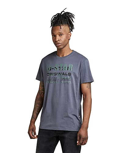 G-STAR RAW Herren Stencil Originals T-Shirt, Blau (fantem blue D22207-336-863), M von G-STAR RAW