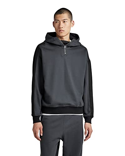 G-STAR RAW Herren Tape Color Block Loose Half Zip Hoodie, Mehrfarben (cloack/dk black D22730-C988-D373), L von G-STAR RAW