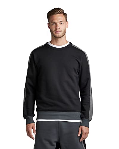 G-STAR RAW Herren Tape Color Block Sweatshirt, Mehrfarben (dk black/cloack D22726-C988-D568), XL von G-STAR RAW