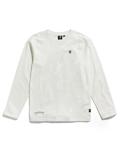 G-STAR RAW Jungen SS23310 t-shirt ls T-Shirt, Weiß (buff D25006-01-1358), 8 Jahre von G-STAR RAW
