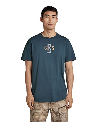 G-STAR RAW Herren Lash Back Graphic T-Shirt T-Shirts, Blau (nitro D21565-336-1861), M von G-STAR RAW