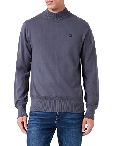 G-STAR RAW Herren Premium Core Mock Knitted Pullover, Blau (fantem blue D21932-C560-863), XXL von G-STAR RAW