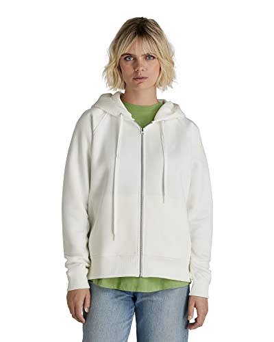 G-STAR RAW Damen Premium Core 2.0 Hooded Zip Through Sweater, Weiß (milk D21256-C235-111), M von G-STAR RAW