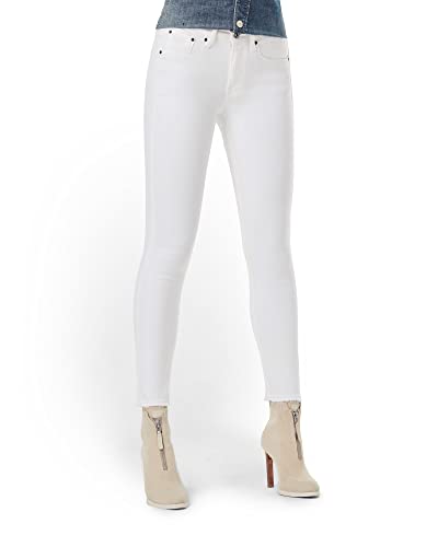 G-STAR RAW Damen 3301 Mid Skinny Ankle Jeans, Weiß (white D15943-C267-110), 26W / 30L von G-STAR RAW