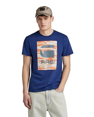 G-Star RAW Men's Camo Box gr r t T-Shirt, Blau (ballpen Blue D25019-336-1822), L von G-STAR RAW