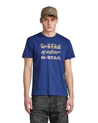 G-Star RAW Men's Triple Logo gr r t T-Shirt, Blau (ballpen Blue D25015-336-1822), L von G-STAR RAW