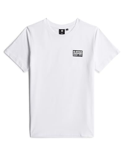 G-Star RAW Jungen Kids Originals Patch T-Shirt, Weiß (White D24995-01-110), 10 Jahre EU von G-STAR RAW