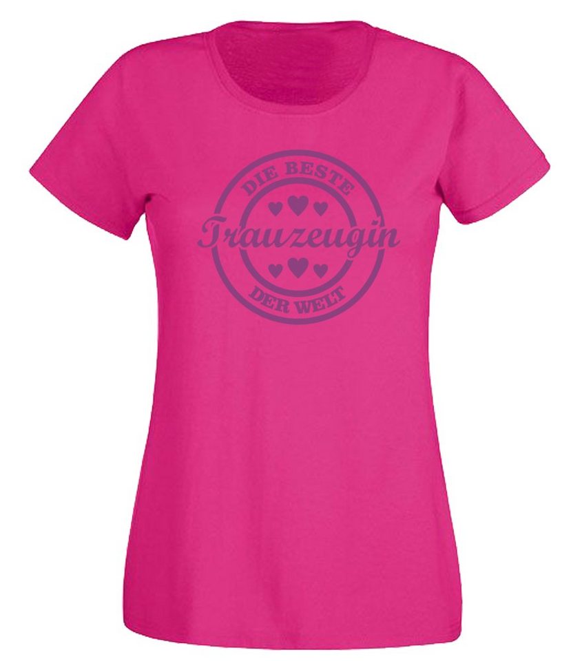 G-graphics T-Shirt Damen T-Shirt - Beste Trauzeugin der Welt mit trendigem Frontprint, Slim-fit, Aufdruck auf der Vorderseite, Spruch/Sprüche/Print/Motiv, für jung & alt von G-graphics