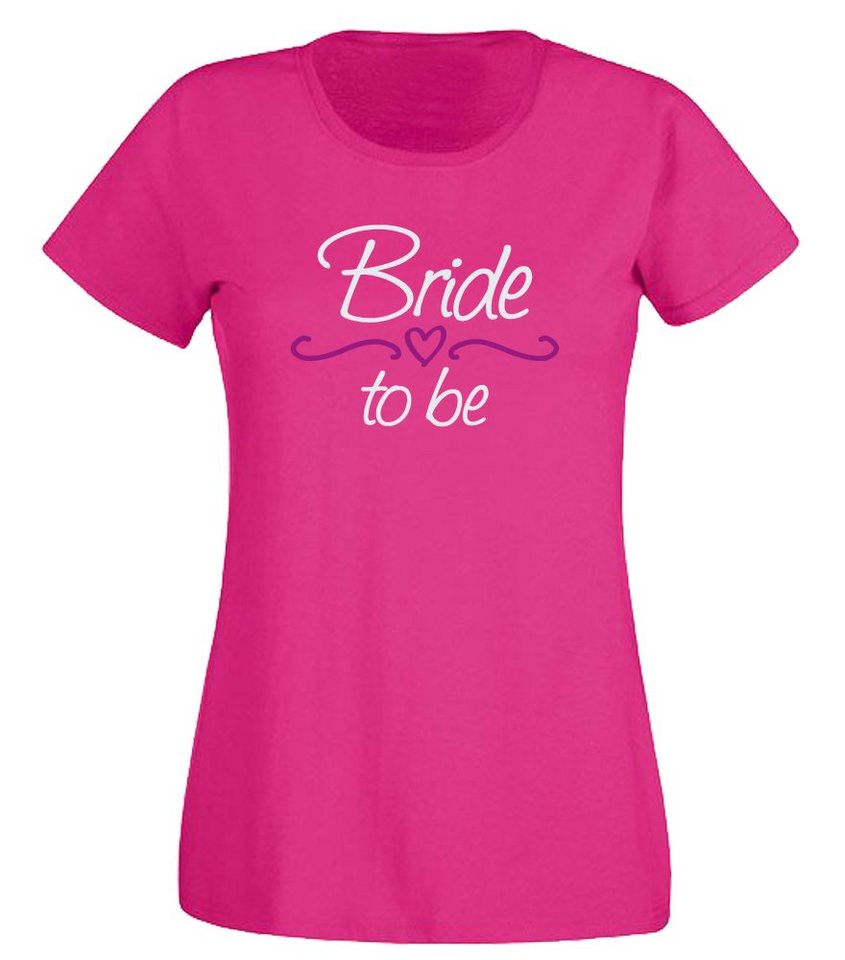 G-graphics T-Shirt Damen T-Shirt - Bride to be JGA-Shirt, Junggesellinnen-Abschied, Poltershirts, mit Frontprint / Aufdruck auf der Vorderseite, Bachelorette, Slim-fit, für Begleiterin / Begleitung von G-graphics