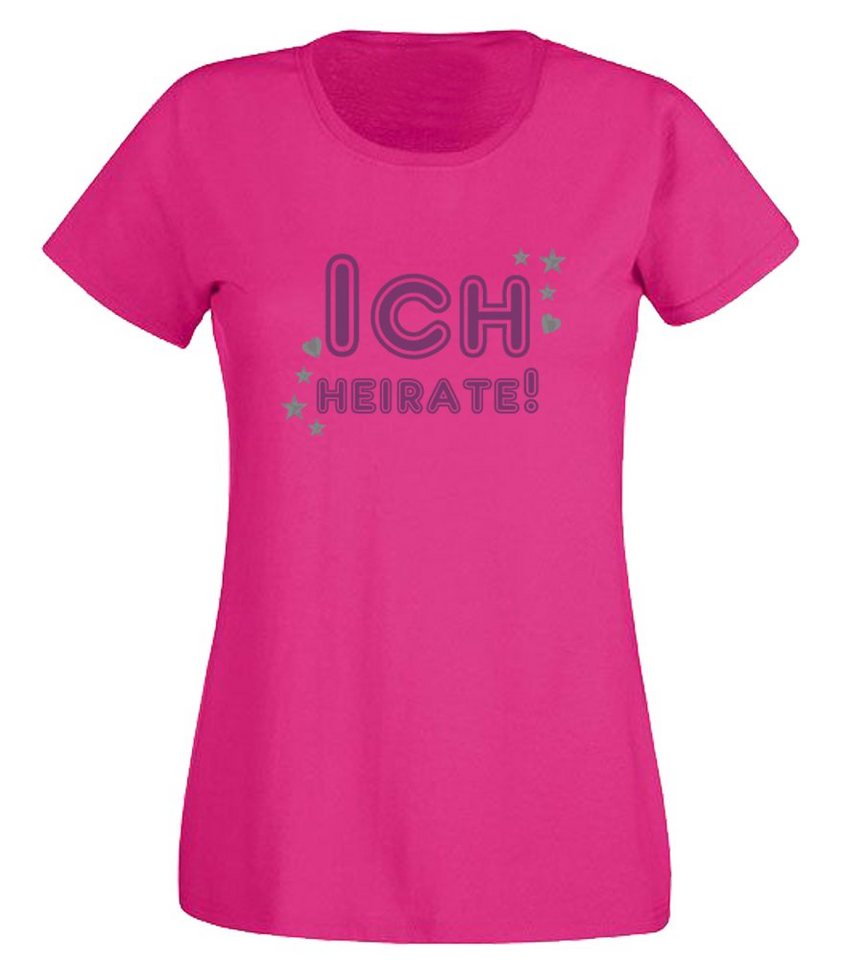 G-graphics T-Shirt Damen T-Shirt - Ich heirate JGA-Shirt, Junggesellinnen-Abschied, Poltershirts, mit Frontprint / Aufdruck auf der Vorderseite, Bachelorette, Braut-Shirt von G-graphics