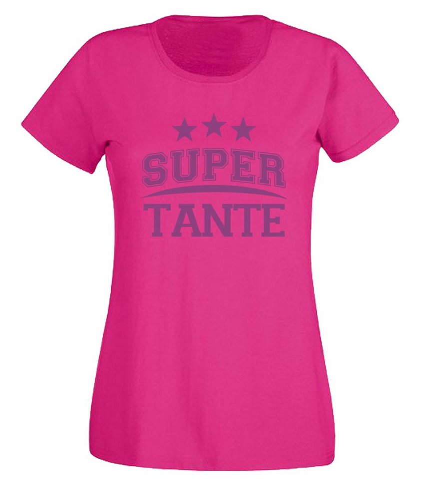 G-graphics T-Shirt Damen T-Shirt - Super Tante mit trendigem Frontprint, Slim-fit, Aufdruck auf der Vorderseite, Spruch/Sprüche/Print/Motiv, für jung & alt von G-graphics