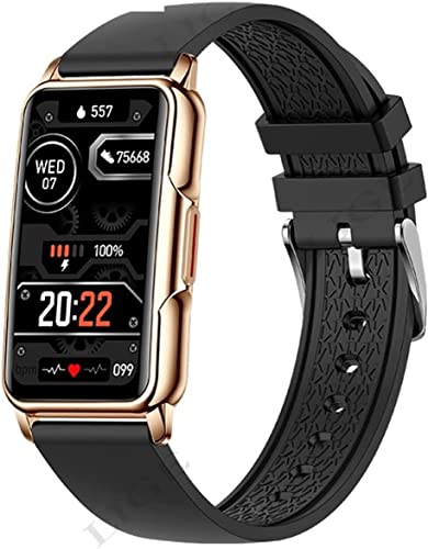 GABLOK Smartwatches Fashion Women Men Message Push Custom Dial Sports Bracelet Waterproof Electronics (Color : Silica Gel black1, Size : Custom dial) von GABLOK