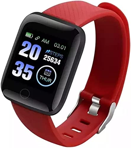 GABLOK Smartwatches Sports Bracelet Color Screen Bracelet Sports Pedometer Bluetooth Alert Electronic (Color : Red1, Size : 1pcs) von GABLOK