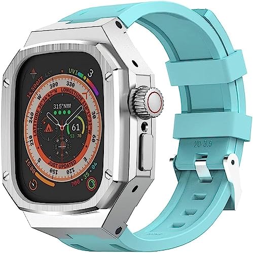 GAFNED Edelstahl-Stoßdämpfer-Uhrengehäuse, Silikonband, für Apple Watch Ultra 8 49 mm, für Herren und Damen, Metallrahmen, integriertes Armband, Uhr, Ersatzzubehör mit Werkzeug, For 49mm, Achat von GAFNED