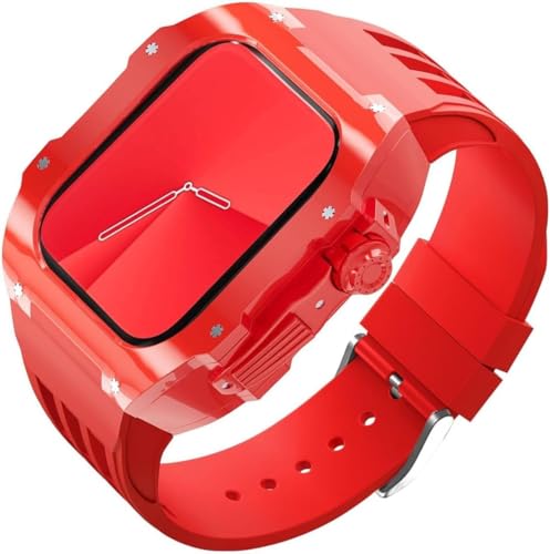 GAFNED Glacier Uhrengehäuse, Gummi, Uhrenarmband-Set, 44 mm, 45 mm, 49 mm, transparent, für Apple Watch Ultra 8, 7, 6, 5, 4, SE, für Herren und Damen, modisches Business-Uhrenarmband, Zubehör, 45 mm, von GAFNED