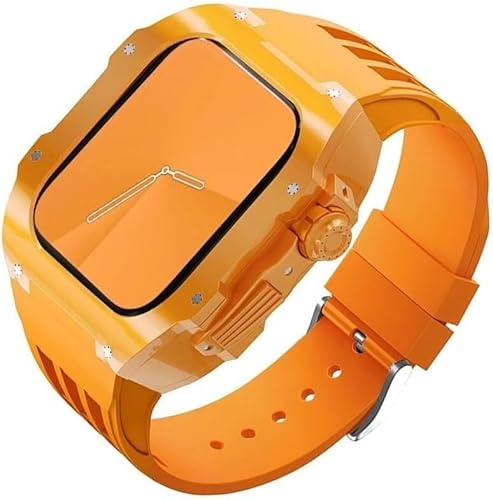 GAFNED Glacier Uhrengehäuse, Gummi, Uhrenarmband-Set, 44 mm, 45 mm, 49 mm, transparent, für Apple Watch Ultra 8, 7, 6, 5, 4, SE, für Herren und Damen, modisches Business-Uhrenarmband, Zubehör, 45 mm, von GAFNED