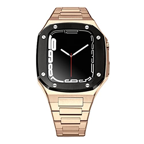 GAFNED Luxuriöses Metall-Uhrengehäuse, Gummiband, Modifikationsset, für Apple Watch 9/8/7/6/SE/5/4/3/2 Serie, 41 mm, 44 mm, 45 mm, Ersatzband-Set, 44mm, Achat von GAFNED