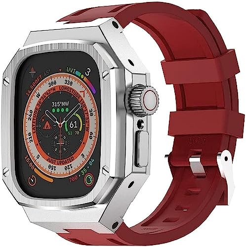 GAFNED Metall-Uhrengehäuse, Gummi-Uhrenarmband-Modifikationsset, für Apple Watch 8, 49 mm Serie, Uhrenschutz-Modifikationszubehör, universell für Damen und Herren, For 49mm, Achat von GAFNED