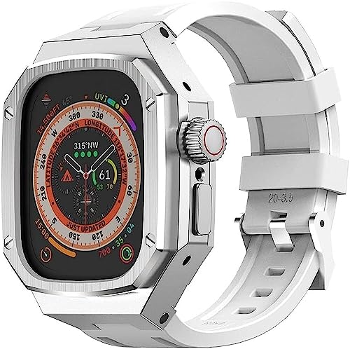 GAFNED Metall-Uhrengehäuse, Gummi-Uhrenarmband-Modifikationsset, für Apple Watch 8, 49 mm Serie, Uhrenschutz-Modifikationszubehör, universell für Damen und Herren, For 49mm, Achat von GAFNED