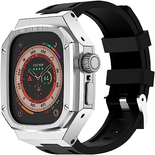 GAFNED Metall-Uhrengehäuse, Gummi-Uhrenarmband-Modifikationsset, für Apple Watch 8, 49 mm Serie, Uhrenschutz-Modifikationszubehör, universell für Damen und Herren, For 49mm, Achat von GAFNED