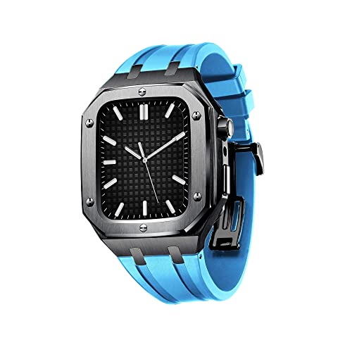 GAFNED Metall robuste Schutzhülle Silikon Uhrenarmband Set, für Apple Watch 45 mm 44 mm 9/8/7/6/5/4/SE Serie Uhr austauschbare Band Fall Mod Kit, 44mm, Achat von GAFNED