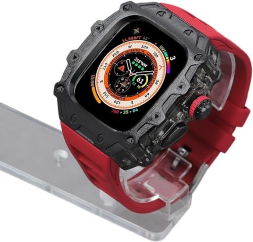 GAFNED RM-Stil, Legierung, transparente Lünette, Mod-Kit, für Apple Watch Ultra 2 49 mm, Gummi-Uhrenarmbänder, Zubehör, Herren, Metall, PC-Uhrenabdeckung, für iWatch Ultra 2, 49 mm, For Ultra 2 49mm, von GAFNED