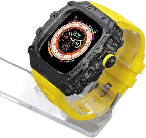 GAFNED RM-Stil, Legierung, transparente Lünette, Mod-Kit, für Apple Watch Ultra 2 49 mm, Gummi-Uhrenarmbänder, Zubehör, Herren, Metall, PC-Uhrenabdeckung, für iWatch Ultra 2, 49 mm, For Ultra 2 49mm, von GAFNED