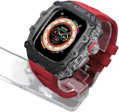 GAFNED RM-Stil, Legierung, transparente Lünette, Mod-Kit, für Apple Watch Ultra 2 49 mm, Gummi-Uhrenarmbänder, Zubehör, Herren, Metall, PC-Uhrenabdeckung, für iWatch Ultra 2, 49 mm, For Ultra 49mm, von GAFNED