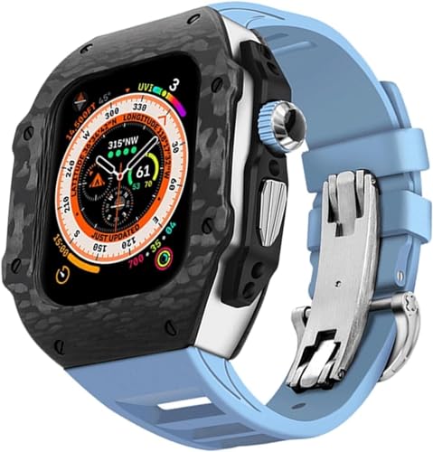 GAFNED RM-Umbauset aus Karbonfaser und Titanlegierung, für Apple Watch Ultra 8, 49 mm, 7, 45 mm, 6/5/4/SE, 44 mm Serie, RM-Umbausatz, Sport-Gummiband, Herren-Metall-Uhrenabdeckung, 49 mm, Achat von GAFNED