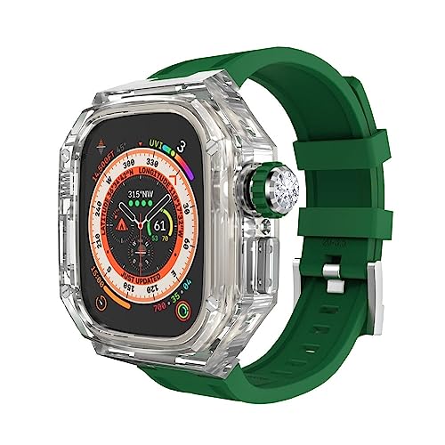 GAFNED Transparentes integriertes Uhrenarmband-Set, für Apple Watch Ultra 49 mm, Gummiband, für Damen und Herren, Sport-Modifikationsset, für iWatch Serie 8, mit Werkzeug, FOR 49MM, Achat von GAFNED