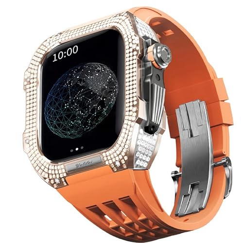 GAFNED Uhren-Modifikationsset, Titanlegierung, Uhrengehäuse und Fluorkautschuk-Uhrenarmband-Set, für Apple Watch 8, 7, 45 mm Serie, Upgrade-Modifikationszubehör, 45 mm, Achat von GAFNED