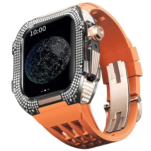 GAFNED Uhren-Modifikationsset, Titanlegierung, Uhrengehäuse und Fluorkautschuk-Uhrenarmband-Set, für Apple Watch 8, 7, 45 mm Serie, Upgrade-Modifikationszubehör, 45 mm, Achat von GAFNED