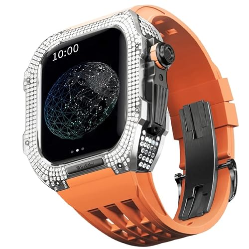 GAFNED Uhren-Modifikationsset, Titanlegierung, Uhrengehäuse und Fluorkautschuk-Uhrenarmband-Set, für Apple Watch 8, 7, 45 mm Serie, Upgrade-Modifikationszubehör, 45 mm, Achat von GAFNED