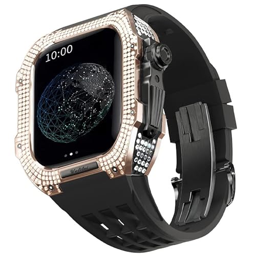 GAFNED Uhren-Modifikationsset, Titanlegierung, Uhrengehäuse und Fluorkautschuk-Uhrenarmband-Set, für Apple Watch 8, 7, 45 mm Serie, Upgrade-Modifikationszubehör, 45 mm, Achat von GAFNED