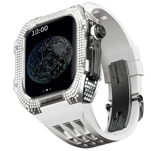 GAFNED Uhren-Modifikationsset, Titanlegierung, Uhrengehäuse und Fluorkautschuk-Uhrenarmband-Set, für Apple Watch 8, 7, 45 mm Serie, Upgrade-Modifikationszubehör, 45 mm, Achat von GAFNED