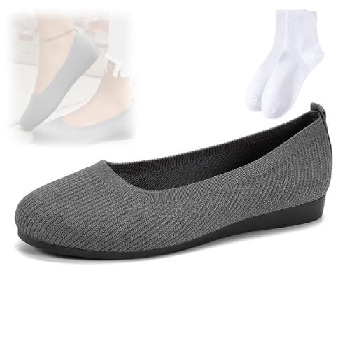 Bequeme atmungsaktive Slip-On-Fußgewölbe-Unterstützung, rutschfeste Freizeitschuhe, Netzstoff, runde Zehen, flache Schuhe für Damen, flache Schuhe für Party, Arbeit von GAGFDA