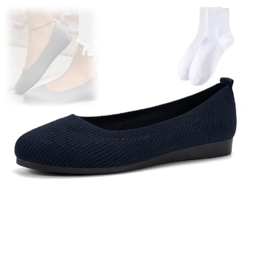 Bequeme atmungsaktive Slip-On-Fußgewölbe-Unterstützung, rutschfeste Freizeitschuhe, Netzstoff, runde Zehen, flache Schuhe für Damen, flache Schuhe für Party, Arbeit von GAGFDA