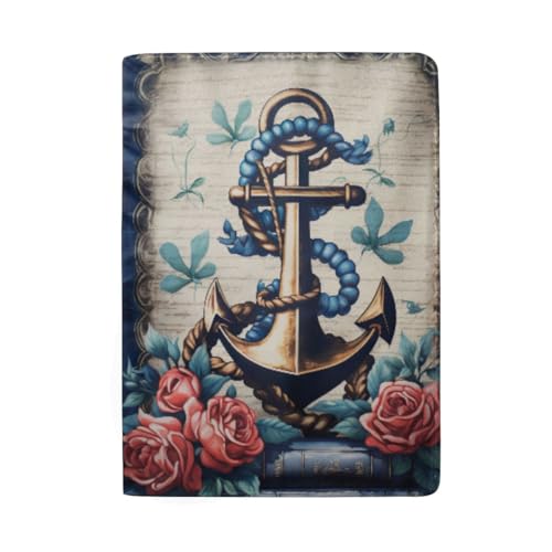 Anchor Reisepasshülle im Vintage-Stil, Rosen-Design, für Damen und Herren, Anchor Vintage Rose von GAIREG