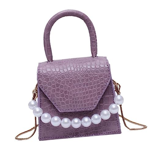 GALPADA 1 Stück Perlenhandtasche Kleine Quadratische Umhängetasche Damen Aufbewahrungstasche Mini Freizeittasche Damentasche Mini Umhängetasche Exquisite Perlentasche Pu von GALPADA