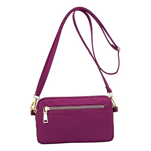 GALPADA 1stk Kleine Quadratische Umhängetasche Handtasche Mit Gitterkupplung Umhängetasche Für Damen Crossbody Damen Clutch Geldbörse Violett Beiläufig Frau Nylon Damentaschen von GALPADA