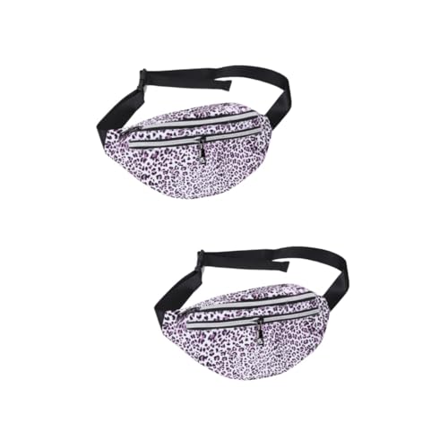 GALPADA 2 STK Leopardentasche gürteltasche umhängebeutel Brieftasche Fanny Bag gurteltasche Sunscreen keyholder Hüfttaschen für Damen Bauchtasche Leopardenmuster Geldbörse Fräulein Violett von GALPADA