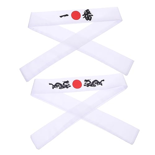 GALPADA 2st Japanisches Haarband Kostüme Sushi-koch-stirnband Stirnband Bandana Sport-stirnband Karate-stirnband Karate-stirnbänder Für Binden Haarschmuck Mann Japanischer Stil Polyester von GALPADA