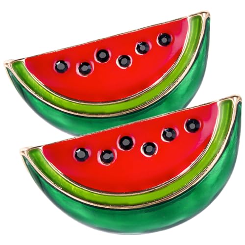 GALPADA 2 Stück Wassermelonen-Emaille-Pin Niedliche Wassermelonen-Brosche Obst-Corsage Kragen Revers Schmuck Schals Schals Pin Damen Geschenke Für Kleidung Kleid Dekoration von GALPADA