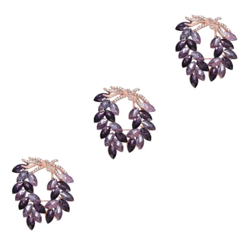 GALPADA 3st Kreative Brustnadeln Blumenbrosche Schalnadel Elegante Brosche Muttertagsgeschenk Frauen Broschen Für Damen Blumenkranz Strauß Brustnadel Violett Kristall Fräulein Bauhinia von GALPADA