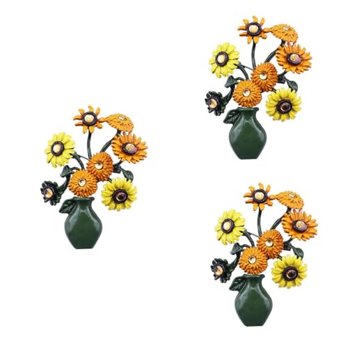 GALPADA 3st Modebrosche Cartoon-pin-brosche Blumenbrosche Schalbrosche Broschen Für Damen Broschenschnalle Breastpin-jeansjacke Brosche Sonnenblume Karikatur Frau Persönlichkeit Sprühfarbe von GALPADA