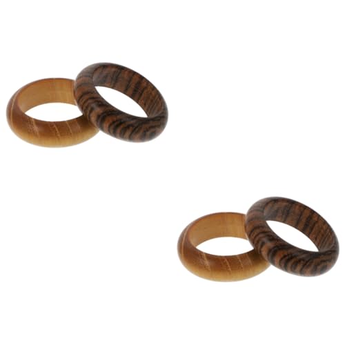 GALPADA 4 Stück Holzhandwerk Fingerverzierung Mädchen Basteln Anzüge Für Männer Vintage-dekor Für Paare Hochzeit Verlobungsbänder Strauß Frösche Brautgeschenk Hölzern Fräulein Ring Zubehör von GALPADA